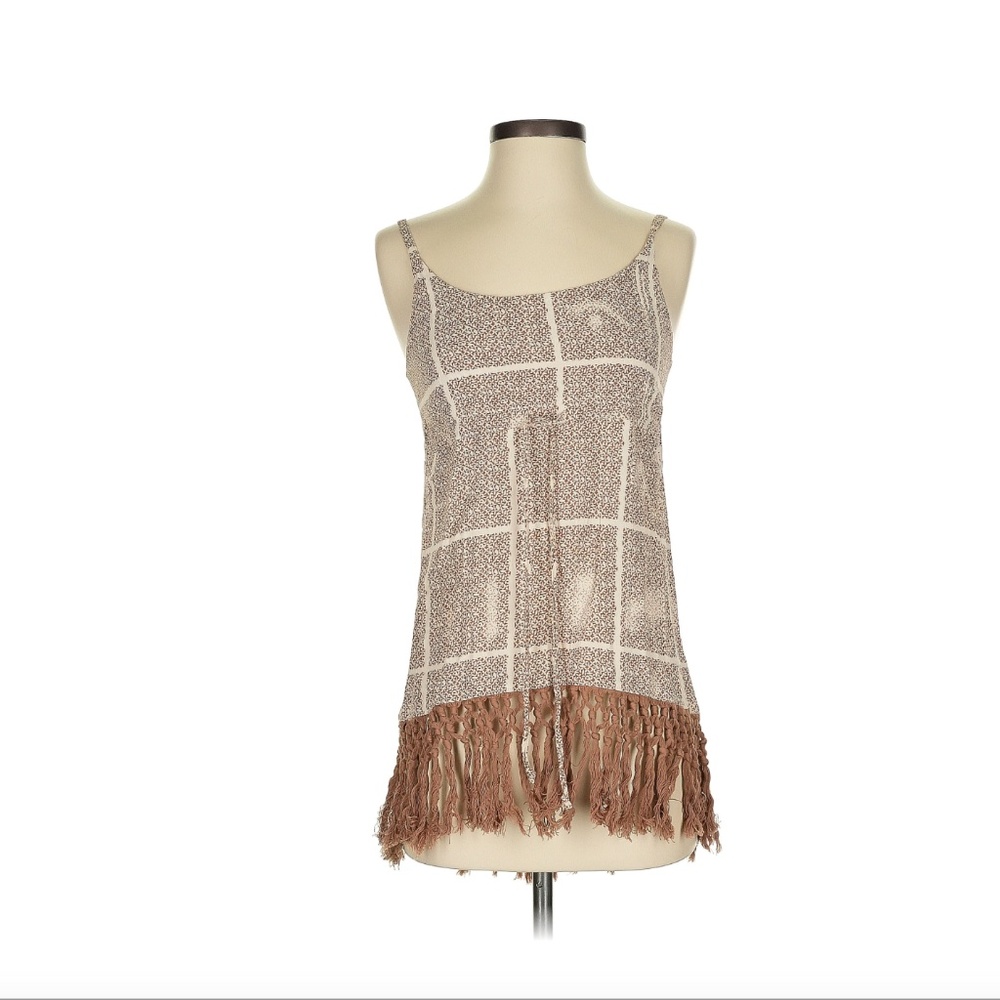 CAbi Fringe Tank Tunic Boho Cabana Cami